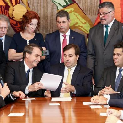  BRASÍLIA, DF, BRASIL, 20.02.2019. Presidente da República, Jair Bolsonaro durante entrega da PEC da nova Previdência Social. FOTO: Marcos Corrêa/Presidência da República/Divulgação