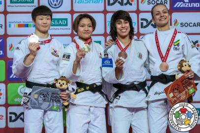  Nathália Brigida conquista o bronze no Grand Slam de Dusseldorf, ao vencer a alemã Katharina Menz, na categoria até 48kg.