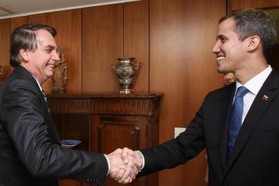  BRASÍLIA, DF, BRASIL, 28.02.2019.Presidente da República, Jair Bolsonaro, durante encontro com Juan Guaido¿, autoproclamado presidente interino da Venezuela, líder da oposição de Maduro.                Foto: Marcos Corrêa/PRIndexador: Marcos Correa