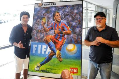 Ronaldinho Gaúcho e o artista Camaleão