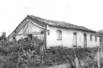 A Casa do Imigrante, na Feitoria Velha, em São Leopoldo. Foto anterior a 1941.