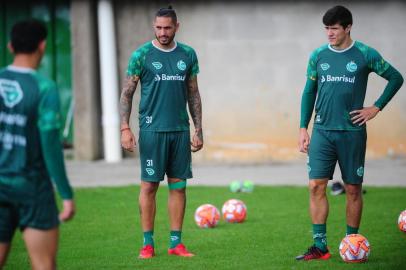  CAXIAS DO SUL, RS, BRASIL, 06/03/2019. Treino do Juventude. O Ju encara o Caxias pelo clássico Ca-Ju no próximo sábado. A partida é válido pelo Campeonato Gaúcho 2019. Na foto, atacante Braian Rodríguez. (Porthus Junior/Agência RBS)