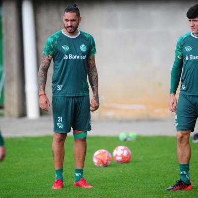  CAXIAS DO SUL, RS, BRASIL, 06/03/2019. Treino do Juventude. O Ju encara o Caxias pelo clássico Ca-Ju no próximo sábado. A partida é válido pelo Campeonato Gaúcho 2019. Na foto, atacante Braian Rodríguez. (Porthus Junior/Agência RBS)