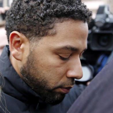 (FILES) In this file photo taken on February 21, 2019, Empire actor Jussie Smollett leaves Cook County jail after posting bond in Chicago. - A Chicago grand jury indicted American TV actor Jussie Smollett on 16 felony counts, after police accused him of staging a hate attack for personal gain, local media said Friday, March 8, 2019. (Photo by NUCCIO DINUZZO / GETTY IMAGES NORTH AMERICA / AFP)