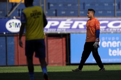  CAXIAS DO SUL, RS, BRASIL, 14/03/2019 - Equipe da Ser Caxias treina sob comando do técnico Pingo. NA FOTO: goleiro Lee. (Marcelo Casagrande/Agência RBS)