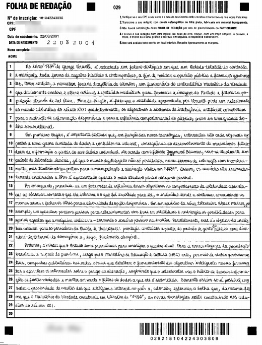 Modelos De Redação Nota Mil No Enem - Vários Modelos