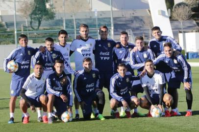 Treino da seleção argentina no CT do Real Madrid