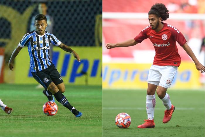 Montagem sobre fotos de Lucas Uebel e Ricardo Duarte / Grêmio e Inter divulgação