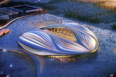 A rendered look at Al Wakrah stadium no Qatar Catar