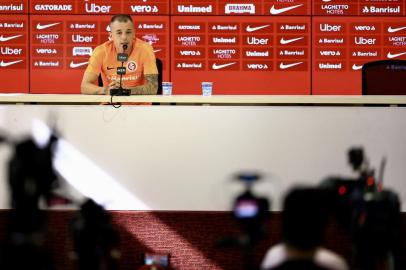  PORTO ALEGRE, RS, BRASIL, 02/04/2019- Coletiva DAlessandro no estádio Beira-Rio. (FOTOGRAFO: JEFFERSON BOTEGA / AGENCIA RBS)Indexador: Jefferson Botega