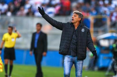 Gremio x Universidad CatolicaRS - FUTEBOL/CONMEBOL LIBERTADORES 2019 /GREMIO X UNIVERSIDAD CATOLICA - ESPORTES - Lance da partida entre Gremio e Universidad CatÃ³lica do Chile, disputada na noite desta quinta-feira, no Estadio San Carlos de Apoquento, em Santiago, valida pela da Conmebol Libertadores 2019. FOTO: LUCAS UEBEL/GREMIO FBPAEditoria: SPOIndexador: Lucas UebelSecao: futebolFonte: Gremio.netFotógrafo: Gremio x Universidad Catolica