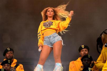 INDIO, CA - APRIL 14: Beyonce Knowles performs onstage during 2018 Coachella Valley Music And Arts Festival Weekend 1 at the Empire Polo Field on April 14, 2018 in Indio, California.   Larry Busacca/Getty Images for Coachella /AFP