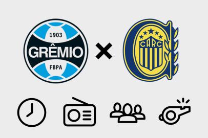 escudos, montagem, futebol, libertadores, grêmio, rosario central