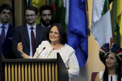  Damares Alves assume Ministério da Mulher, Família e Direitos HumanosSolenidade de apresentação da ministra da Mulher, Família e Direitos Humanos, Damares Alves, e dos secretários da Pasta.Wilson Dias/Agência Brasil