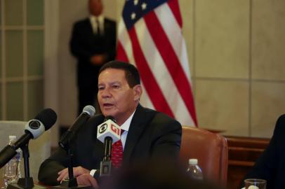  (08/04/2019 Washington, D.C..- EUA) Vice-Presidente da República, Hamilton Mourão durante coletiva à imprensa.Foto: Romário Cunha/VPRIndexador: ROMERIO CUNHA