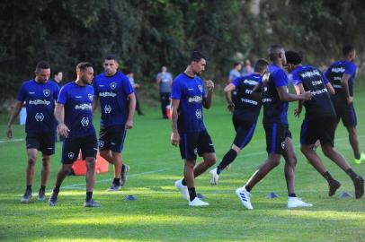  CAXIAS DO SUL, RS, BRASIL, 10/04/2019. Treino do Botafogo-RJ, no CT do Caxias. O Botafogo enfrenta o Juventude pelo jogo da volta da terceira fase da Copa do Brasil 2019. (Porthus Junior/Agência RBS)