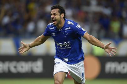  Fred of Brazils Cruzeiro, celebrates his goal against Argentinas Huracan during their 2019 Copa Libertadores football match at Mineirao Stadium, in Belo Horizonte, Brazil, on April 10, 2019. (Photo by DOUGLAS MAGNO / AFP)Editoria: SPOLocal: Belo HorizonteIndexador: DOUGLAS MAGNOSecao: soccerFonte: AFPFotógrafo: STR