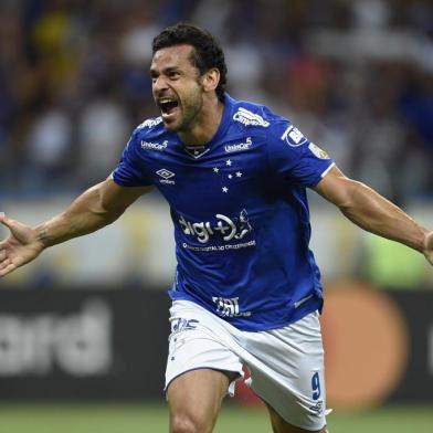  Fred of Brazil's Cruzeiro, celebrates his goal against Argentina's Huracan during their 2019 Copa Libertadores football match at Mineirao Stadium, in Belo Horizonte, Brazil, on April 10, 2019. (Photo by DOUGLAS MAGNO / AFP)Editoria: SPOLocal: Belo HorizonteIndexador: DOUGLAS MAGNOSecao: soccerFonte: AFPFotógrafo: STR