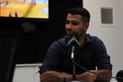  CAXIAS DO SUL, RS, BRASIL, 12/04/2019 - Show dos esportes na Gaúcha Serra com Lacerda. auxiliar técnico da SER Caxias. Apresentação de Eduardo Costa e Cristiano Daros. (Marcelo Casagrande/Agência RBS)