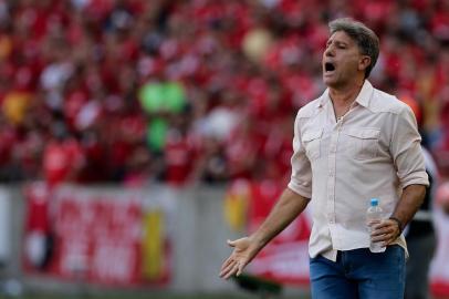  PORTO ALEGRE, RS, BRASIL, 14.04.2019. Inter e Grêmio se enfrentam no Beira-Rio em primeira partida pela final do Campeonato Gaúcho 2019. Clássico é o Gre-Nal de número 419.(Foto: Marco Favero / Agencia RBS)Indexador: Felix Zucco