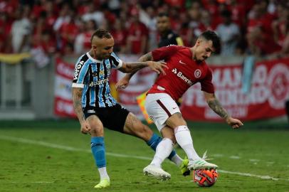  PORTO ALEGRE, RS, BRASIL, 14.04.2019. Inter e Grêmio se enfrentam no Beira-Rio em primeira partida pela final do Campeonato Gaúcho 2019. Clássico é o Gre-Nal de número 419.(Foto: Marco Favero / Agencia RBS)Indexador: Felix Zucco