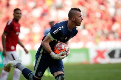  PORTO ALEGRE, RS, BRASIL, 14.04.2019. Inter e Grêmio se enfrentam no Beira-Rio em primeira partida pela final do Campeonato Gaúcho 2019. Clássico é o Gre-Nal de número 419.(Foto: Marco Favero / Agencia RBS)Indexador: Felix Zucco