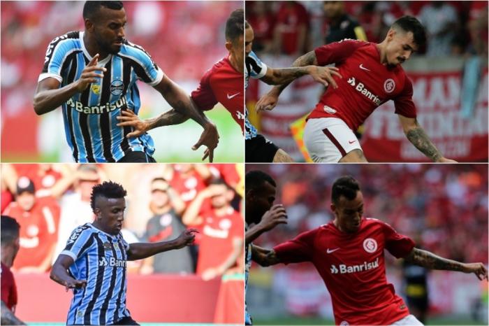 Montagem sobre fotos /  Ricardo Duarte/Inter/Divulgação, Lucas Uebel/Grêmio/Divulgação, Félix Zucco/Agência RBS e Marco Favero/Agência RBS