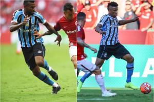 Montagem sobre fotos / Ricardo Duarte/Inter/Divulgação e Lucas Uebel/Grêmio/Divulgação