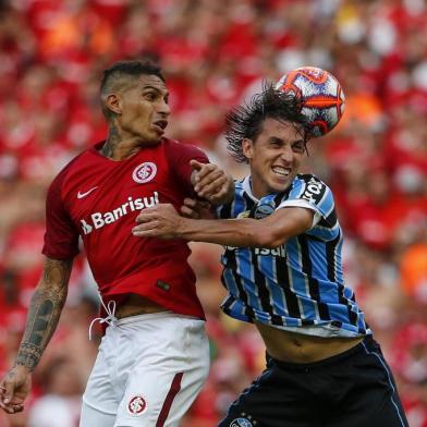  PORTO ALEGRE, RS, BRASIL, 14.04.2019. Inter e Grêmio se enfrentam no Beira-Rio em primeira partida pela final do Campeonato Gaúcho 2019. Clássico é o Gre-Nal de número 419.(FOTOGRAFO: ANDRÉ ÁVILA / AGENCIA RBS)Indexador: Andre Avila