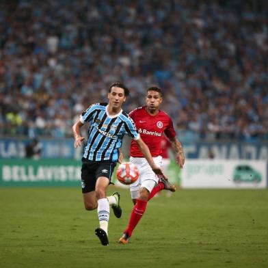  PORTO ALEGRE, RS, BRASIL, 17.04.2019. Inter e Grêmio se enfrentam na Arena pela final do Campeonato Gaúcho 2019. Clássico é o Gre-Nal de número 420.(FOTOGRAFO: JEFFERSON BOTEGA / AGENCIA RBS)Indexador: Jeff Botega