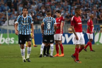  PORTO ALEGRE, RS, BRASIL, 17.04.2019. Inter e Grêmio se enfrentam na Arena pela final do Campeonato Gaúcho 2019. Clássico é o Gre-Nal de número 420.(FOTOGRAFO: JEFFERSON BOTEGA / AGENCIA RBS)Indexador: Jeff Botega