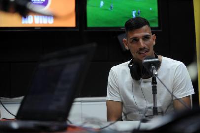  CAXIAS DO SUL, RS, BRASIL, 26/04/2019- Show dos esportes com Eduardo Grasson,  lateral do Caxias. Apresentação de Eduardo Costa e Renan silveira. (Marcelo Casagrande/Agência RBS)