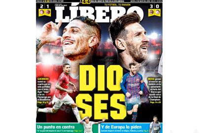 Jornal Líbero, do Peru, colocou em sua capa Paolo Guerrero ao lado de Messi