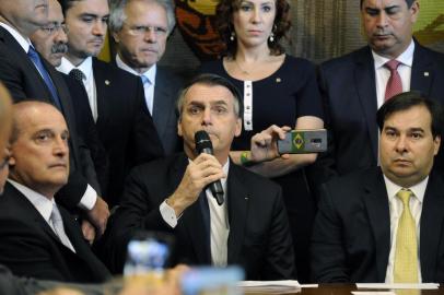  BRASÍLIA, DF, 20/02/2019- Presidente da Câmara dos Deputados, dep. Rodrigo Maia, recebe o Presidente da República, Jair Bolsonaro. (Luis Macedo/Câmara dos Deputados)Indexador: LUIS MACEDO