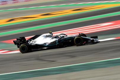 Mercedes Finnish driver Valtteri Bottas drives during the second practice session at the Circuit de Catalunya on May 10, 2019 in Montmelo on the outskirts of Barcelona ahead of the Spanish Formula One Grand Prix. (Photo by Pierre-Philippe MARCOU / AFP)