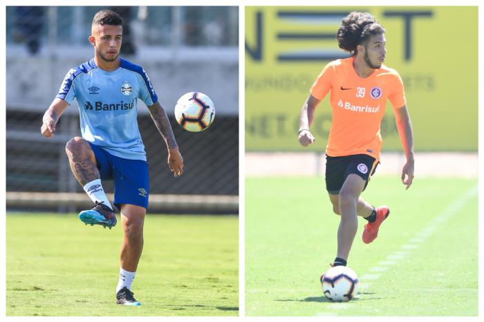 Montagem sobre fotos / Lucas Uebel/Grêmio, Divulgação e Ricardo Duarte/Inter, Divulgação