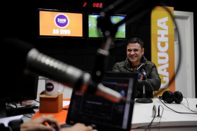  CAXIAS DO SUL, RS, BRASIL, 28/05/2019 - Show dos esportes na Gaúcha Serra com o convidado Itaqui, ex-jogador do Juventude e do Grêmio. Apresentação de Eduardo Costa e Marcelo Rocha. (Marcelo Casagrande/Agência RBS)