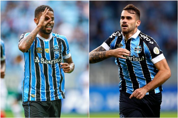 Montagem sobre fotos de Lucas Uebel / Grêmio/Divulgação