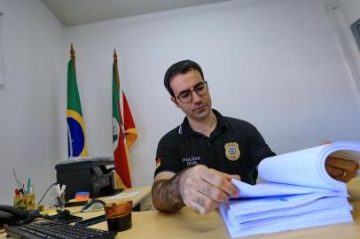  ESTÂNCIA VELHA, RS, BRASIL, 04/06/2019- Latrocínio em Estância Velha: detalhes do que aponta inquérito. Na foto- Delegado - Márcio Niederauer. (FOTOGRAFO: JÚLIO CORDEIRO / AGENCIA RBS)