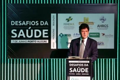  PORTO ALEGRE, RS, BRASIL, 07/06/2019- Ministro da Saúde Luiz Henrique Mandetta (Foto), palestrando agora em Evento ¿Desafios da Saúde no Brasil¿ no Plaza São Rafael, em Porto Alegre.(FOTOGRAFO: JEFFERSON BOTEGA / AGENCIA RBS)