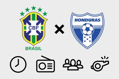 seleção brasileira, honduras, amistoso, montagem, escudos, futebol