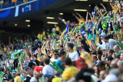  PORTO ALEGRE, RS, BRASIL, 09-06-2013: Jogo entre as Seleções de Futebol do Brasil e da França, realizada na Arena do Grêmio. (Foto: Diego Vara/Agência RBS, ESPORTE) - Torcida