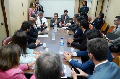 Reunião com os coordenadores dos partidos. Foto: Pablo Valadares/Câmara dos Deputados