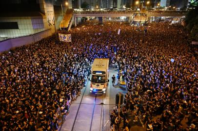 Manifestação em Hong Kong