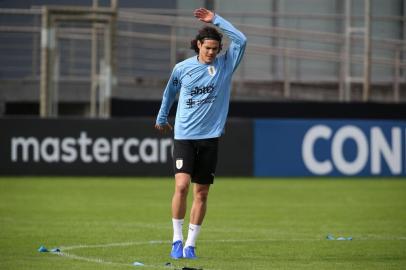  PORTO ALEGRE, RS, BRASIL, 19/06/2019- Treino da seleção uruguaia no CT do Grêmio. Na foto- Edinson Cavani´.  (FOTOGRAFO: FERNANDO GOMES / AGENCIA RBS)