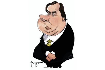 Charge de Rodrigo Maia feita por Gilmar Fraga