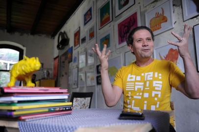  CAXIAS DO SUL, RS, BRASIL, 23/06/2019 - Nobel da Literatura Infantil, ilustrador Roger Mello participa de oficinas em Caxias do Sul. (Marcelo Casagrande/Agência RBS)