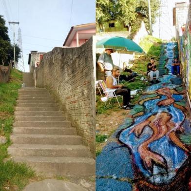 Escadaria no bairro Belo Horizonte