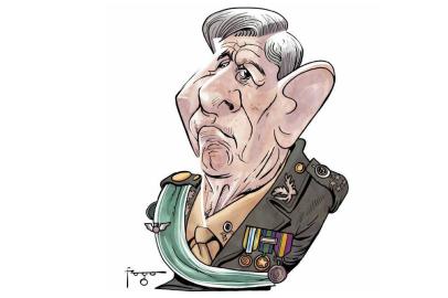 Charge do general Augusto Heleno feita por Gilmar Fraga