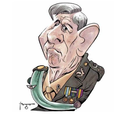 Charge do general Augusto Heleno feita por Gilmar Fraga